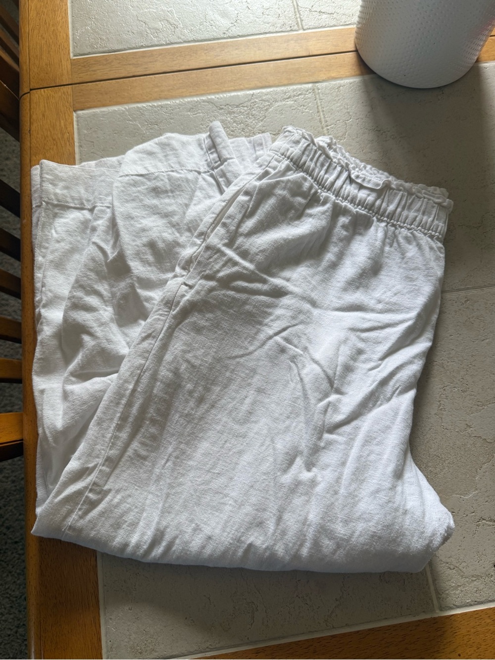 Abercrombie White Linen Pants